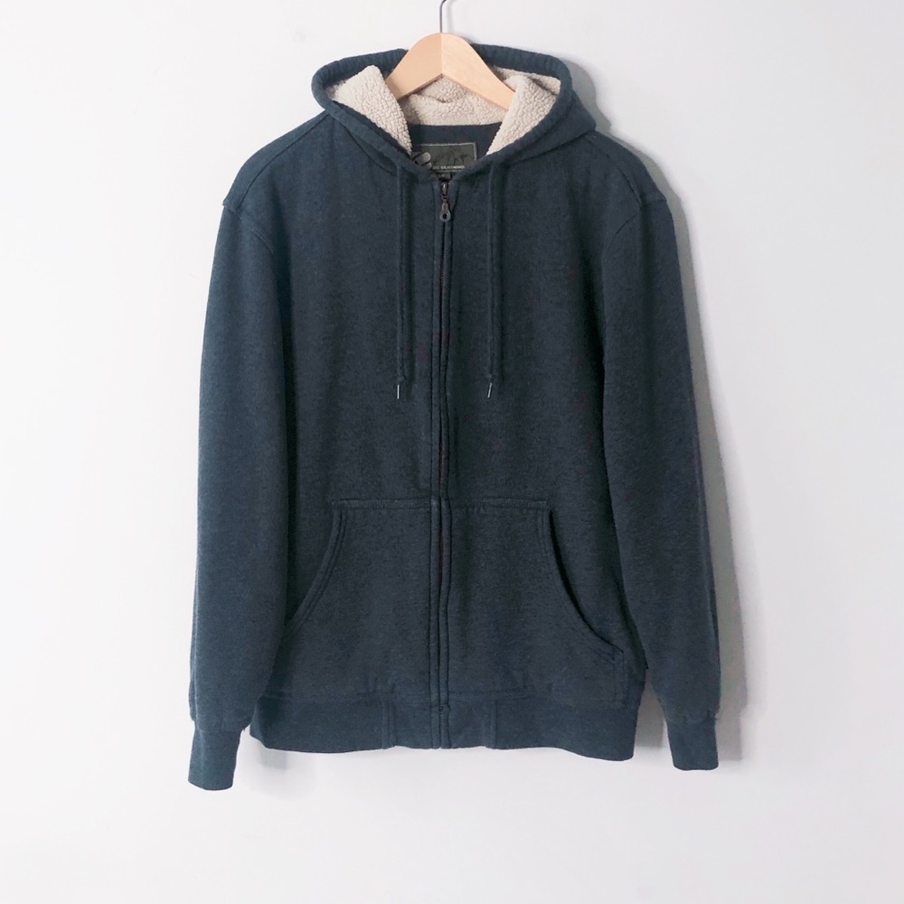BC Clothing Unisex Dark Grey Cotton Fleece Cozy Zip-up Hoodie Relaxed Fit Size S